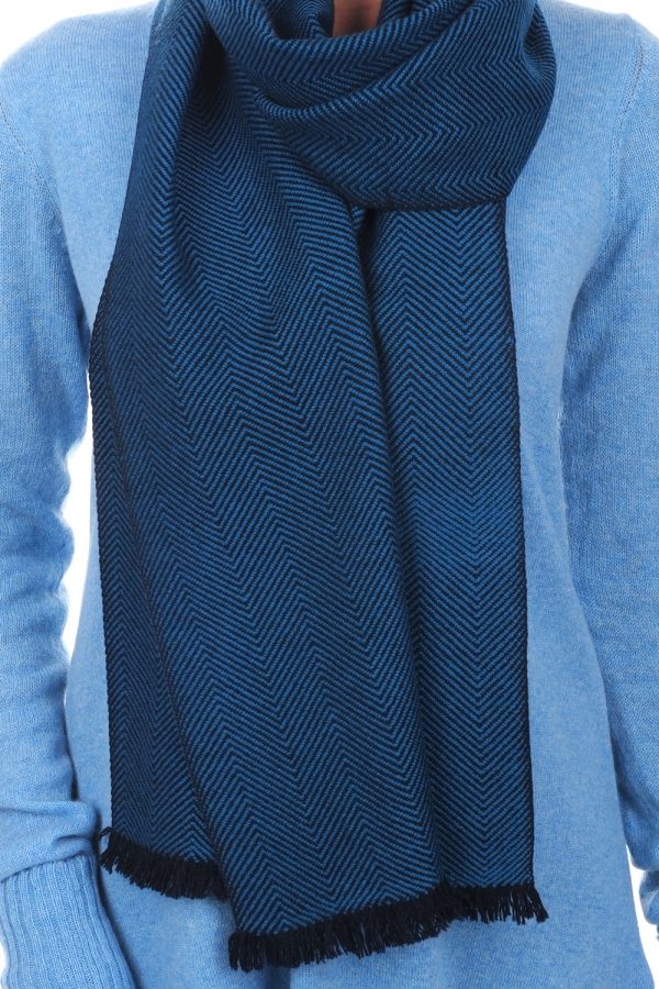 Cashmere accessoires kaschmir schals orage blau 200 x 35 cm