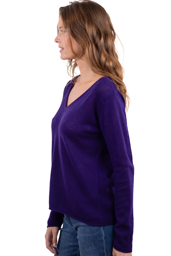 Cashmere kaschmir pullover damen flavie deep purple 3xl