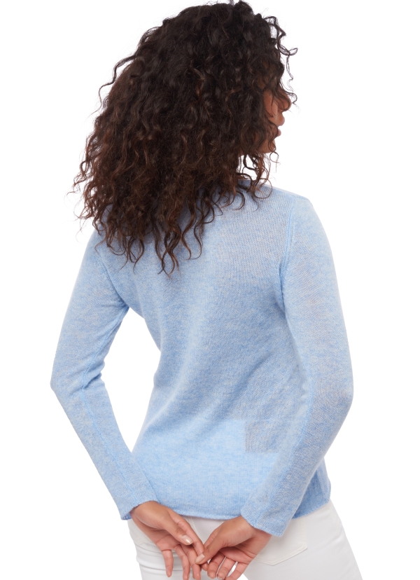 Cashmere kaschmir pullover damen fruhjahr sommer kollektion flavie azurblau meliert 4xl