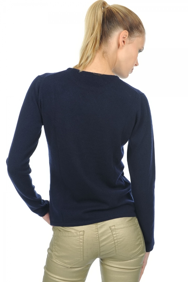 Cashmere kaschmir pullover damen rundhalsausschnitt line premium premium navy 2xl