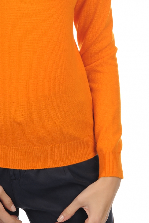 Cashmere kaschmir pullover damen rundhalsausschnitt thalia first orange xs