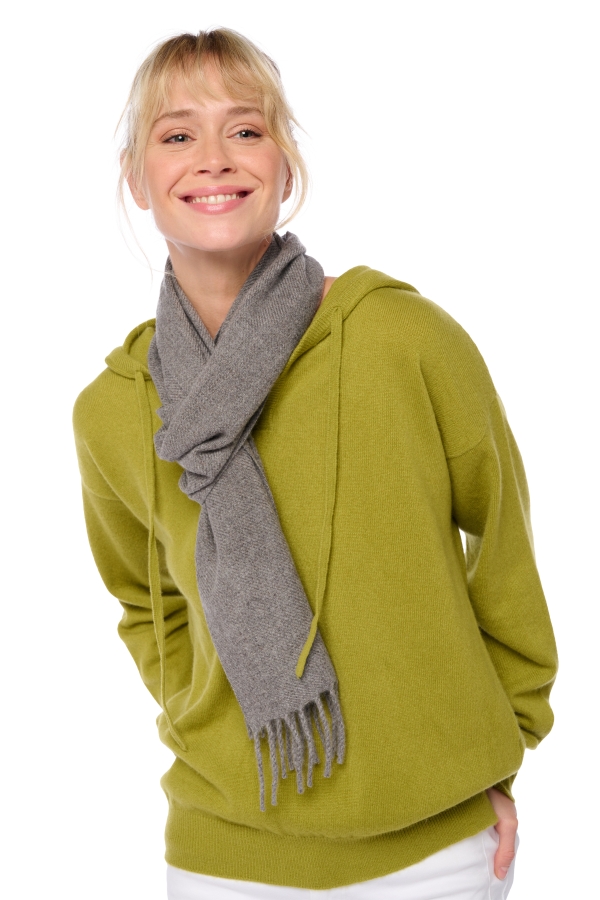 Cashmere kaschmir pullover damen schals kazu170 graubraun meliert 170 x 25 cm
