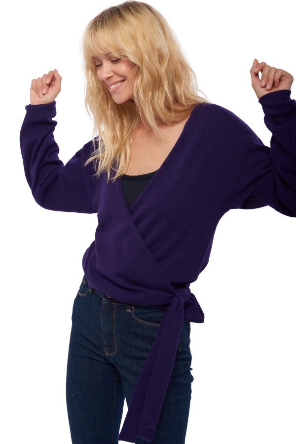 Cashmere kaschmir pullover damen strickjacken cardigan antalya deep purple 3xl