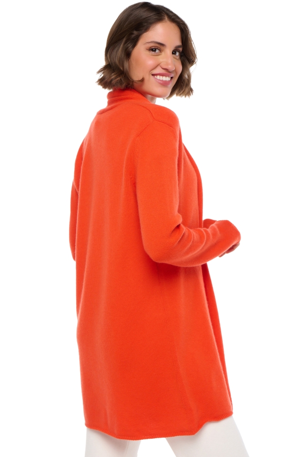 Cashmere kaschmir pullover damen strickjacken cardigan fauve bloody orange l
