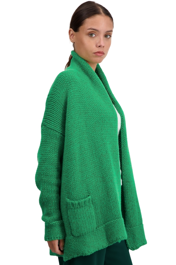 Cashmere kaschmir pullover damen strickjacken cardigan vienne basil new green l