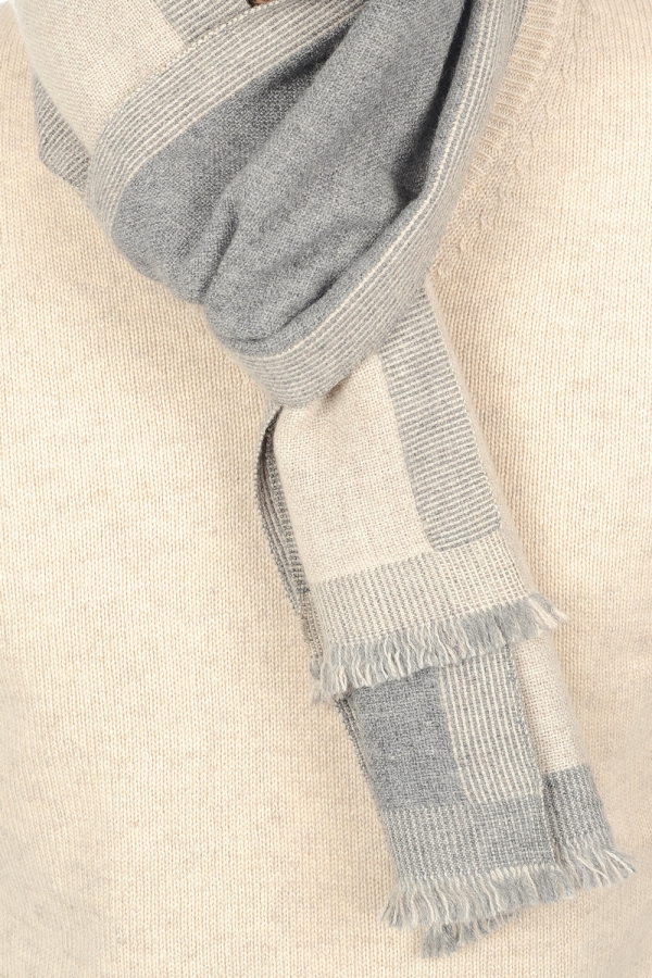 Cashmere kaschmir pullover damen tonnerre grau meliert zeitloses beige 180 x 24 cm