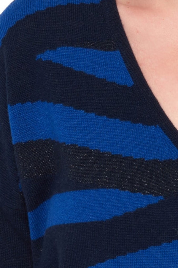 Cashmere kaschmir pullover damen v ausschnitt brede nachtblau   kleny m
