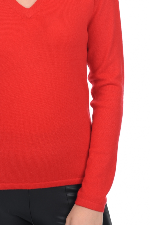 Cashmere kaschmir pullover damen v ausschnitt emma premium rot 3xl