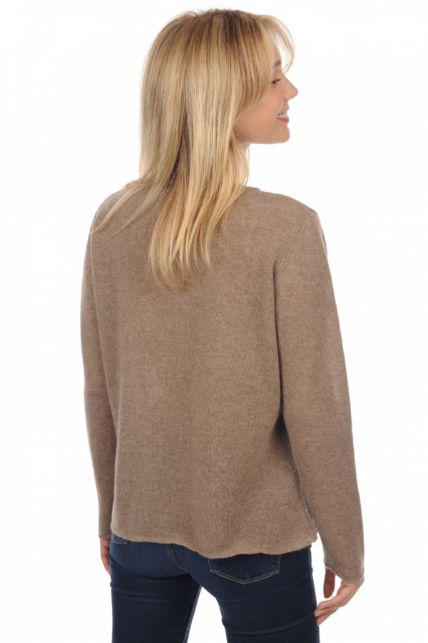 Cashmere kaschmir pullover damen v ausschnitt flavie natural brown 3xl