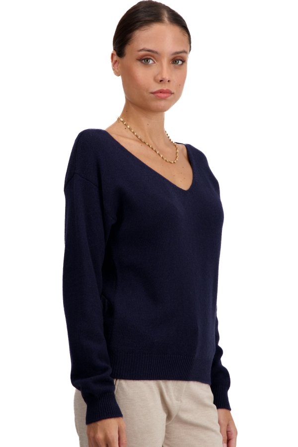 Cashmere kaschmir pullover damen v ausschnitt thailand nachtblau 3xl