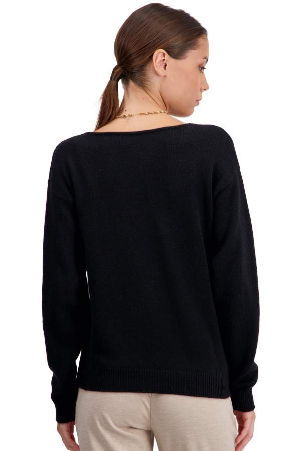 Cashmere kaschmir pullover damen v ausschnitt thailand schwarz 2xl