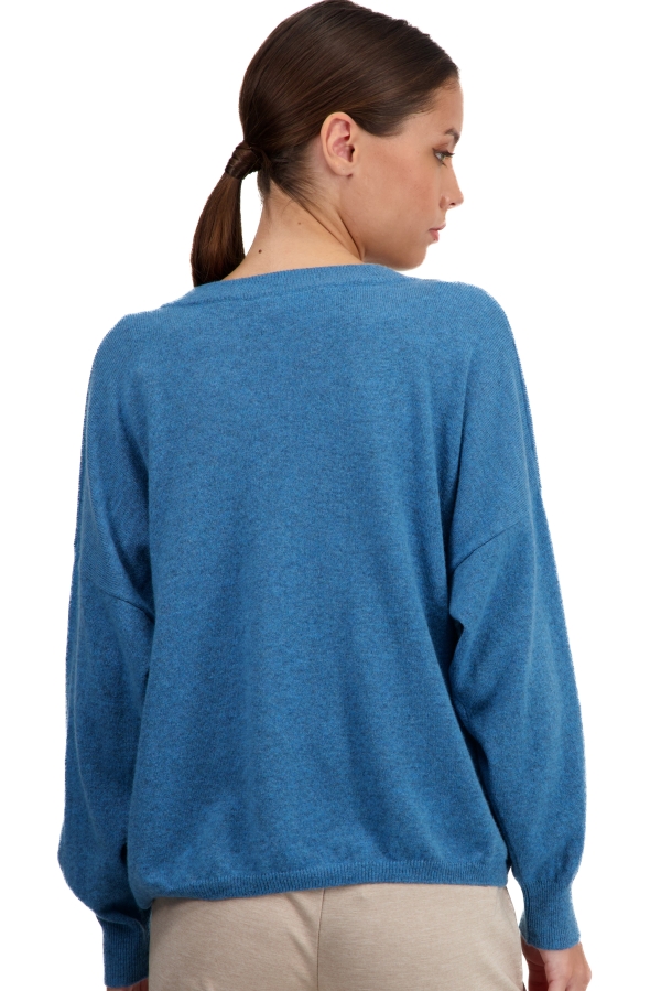 Cashmere kaschmir pullover damen v ausschnitt theia manor blue xs