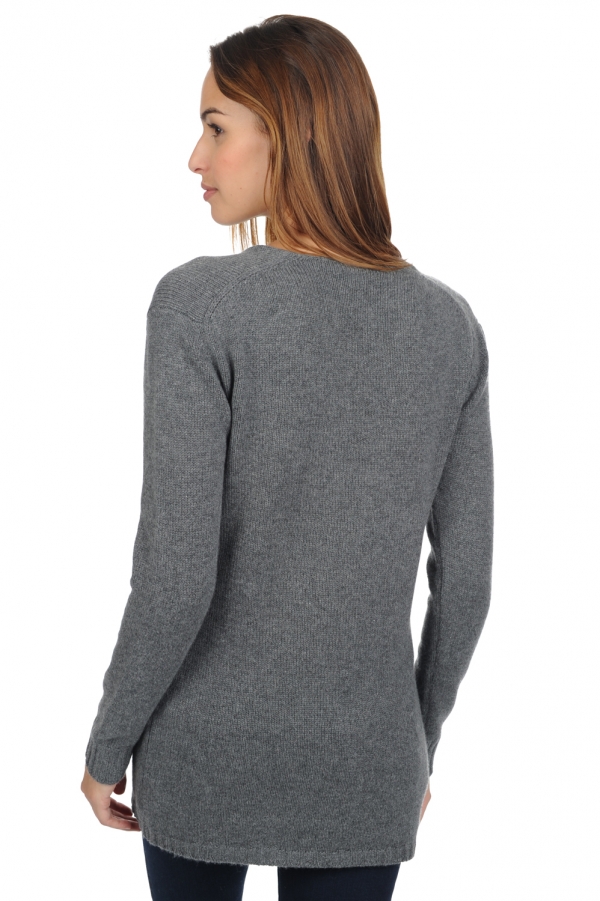 Cashmere kaschmir pullover damen v ausschnitt vanessa premium premium graphite 3xl