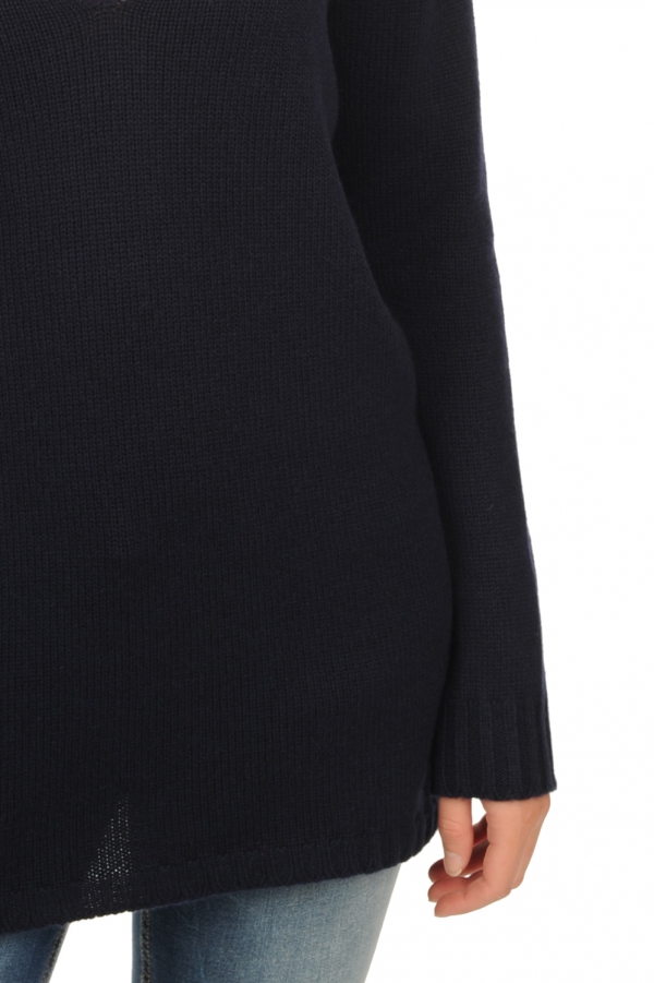Cashmere kaschmir pullover damen v ausschnitt vanessa premium premium navy 2xl