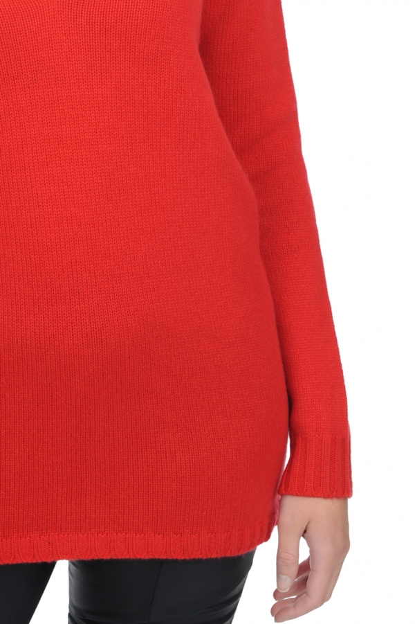 Cashmere kaschmir pullover damen v ausschnitt vanessa premium rot 3xl