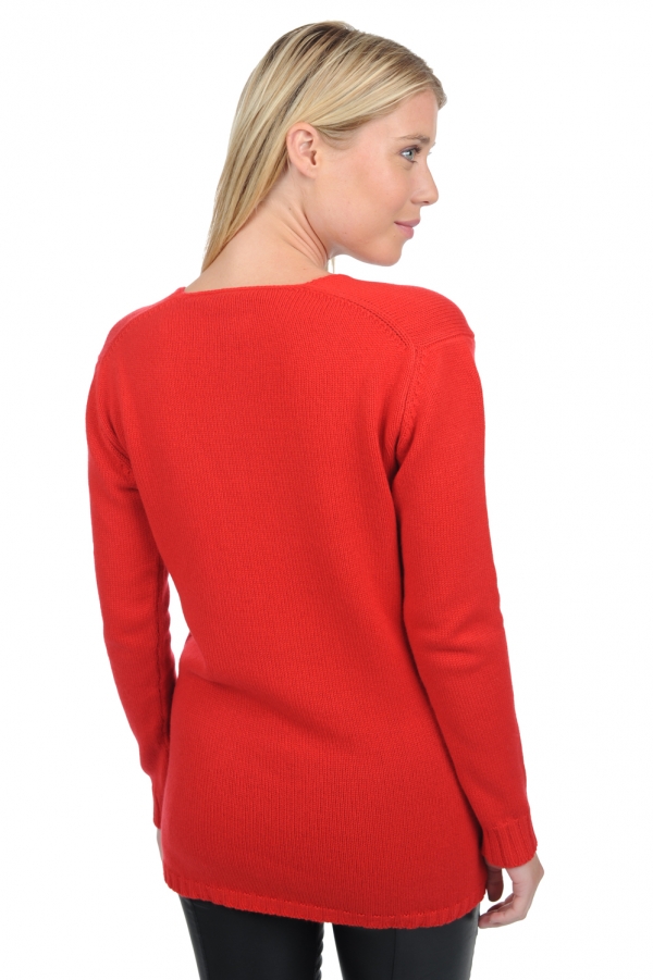 Cashmere kaschmir pullover damen v ausschnitt vanessa premium rot l