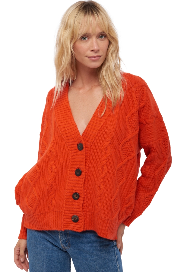 Cashmere kaschmir pullover damen valaska bloody orange 2xl