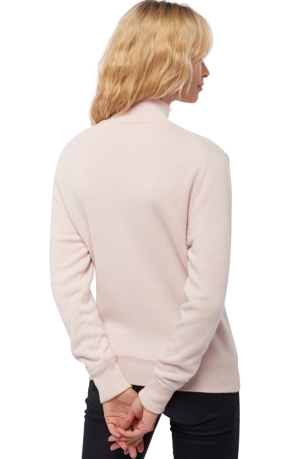 Cashmere kaschmir pullover damen zip kapuze akemi natural beige zartrosa 2xl