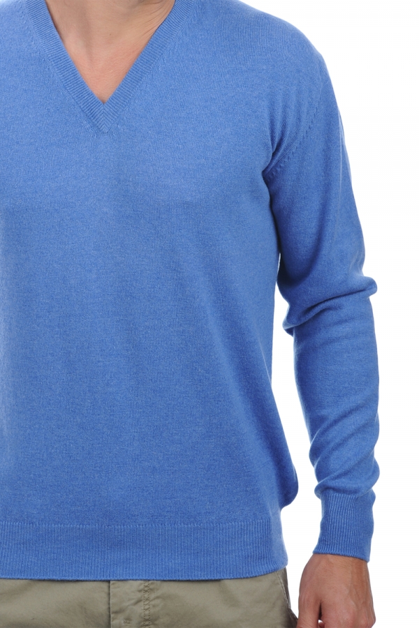 Cashmere kaschmir pullover herren die zeitlosen hippolyte blau meliert 4xl