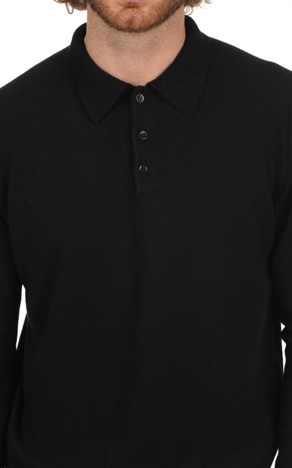 Cashmere kaschmir pullover herren polo alexandre premium black 2xl