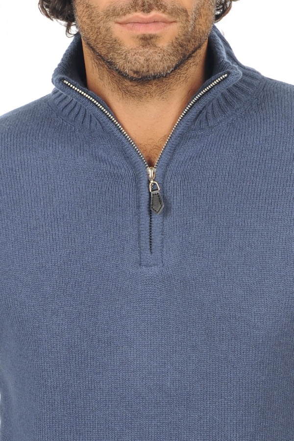 Cashmere kaschmir pullover herren polo donovan kobaltblau 4xl