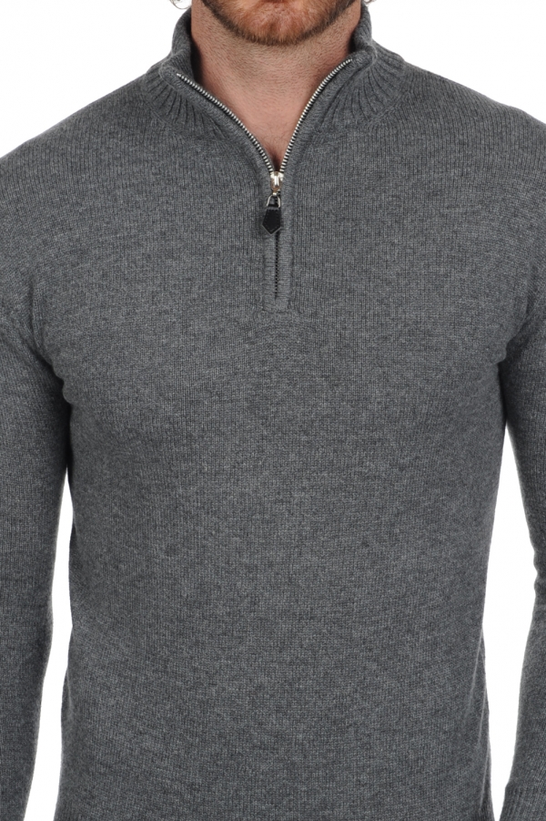 Cashmere kaschmir pullover herren polo donovan premium premium graphite 4xl
