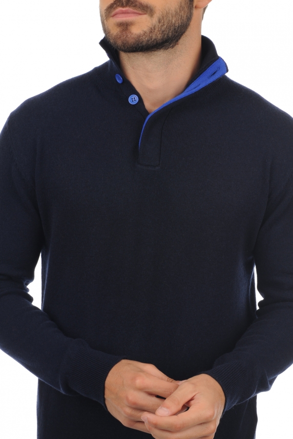 Cashmere kaschmir pullover herren polo gauvain nachtblau ultramarin 3xl