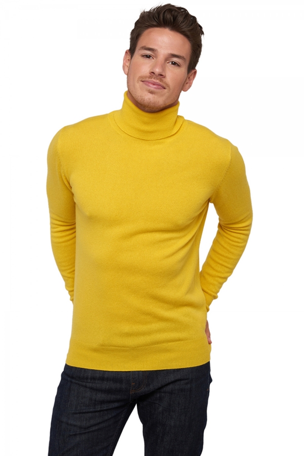 Cashmere kaschmir pullover herren rollkragen tarry sunny yellow m