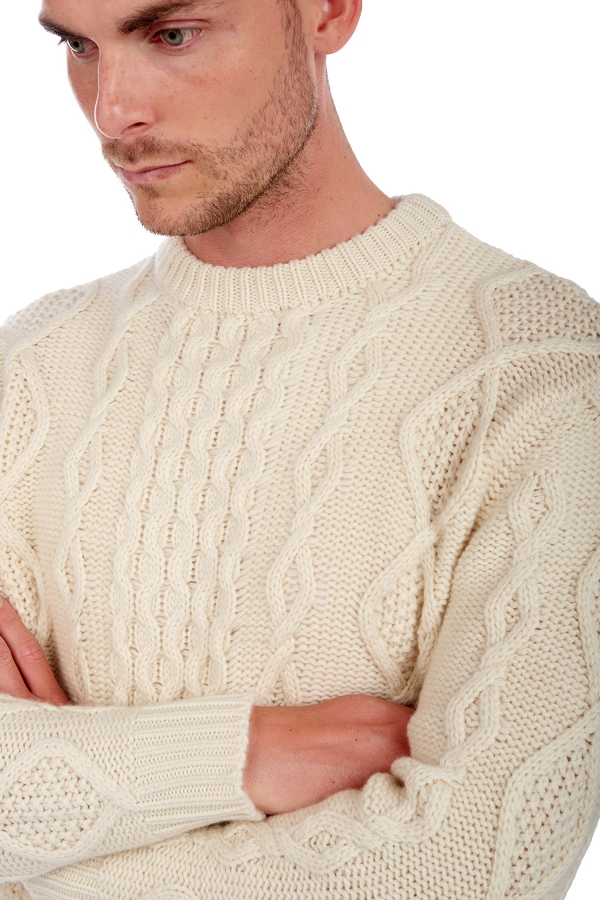 Cashmere kaschmir pullover herren rundhals acharnes natural ecru 3xl