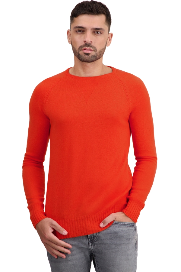 Cashmere kaschmir pullover herren rundhals youcef bloody orange xl