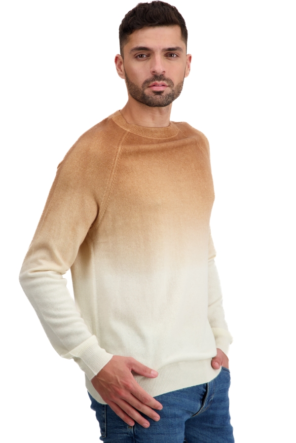 Cashmere kaschmir pullover herren ticino natural ecru camel 4xl