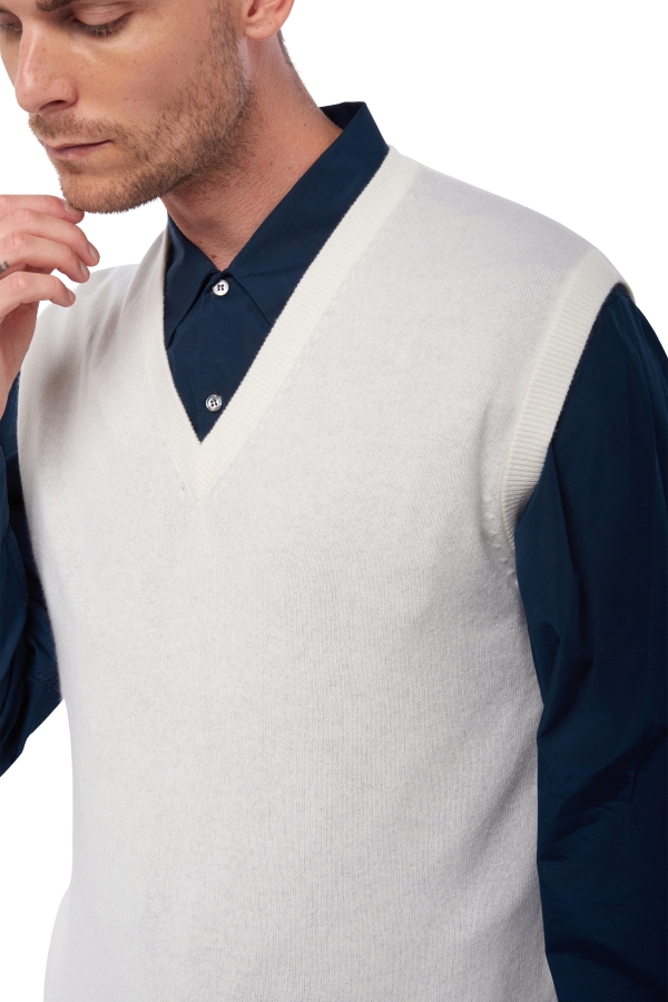 Cashmere kaschmir pullover herren v ausschnitt balthazar off white 4xl