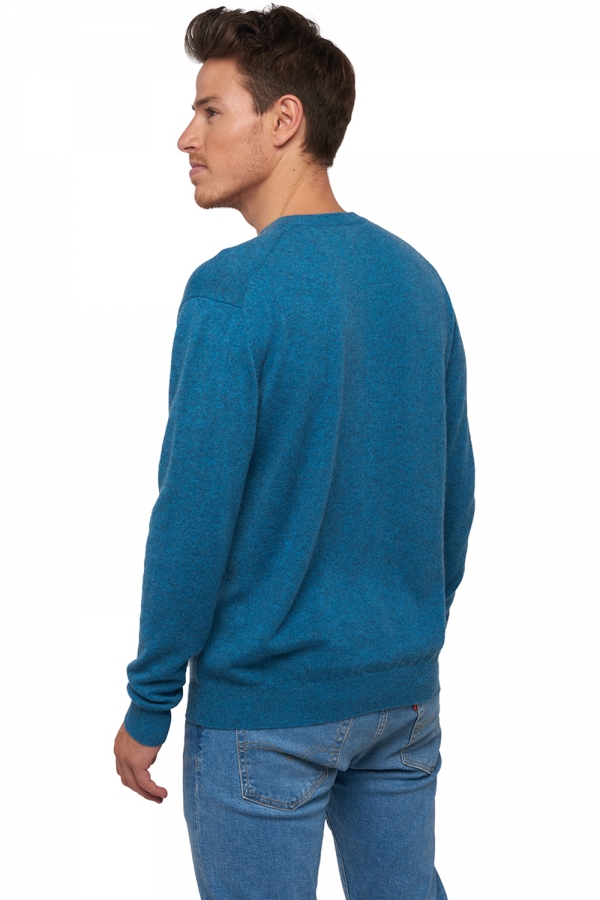 Cashmere kaschmir pullover herren v ausschnitt gaspard manor blue 2xl