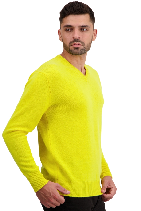 Cashmere kaschmir pullover herren v ausschnitt hippolyte 4f jaune citric m