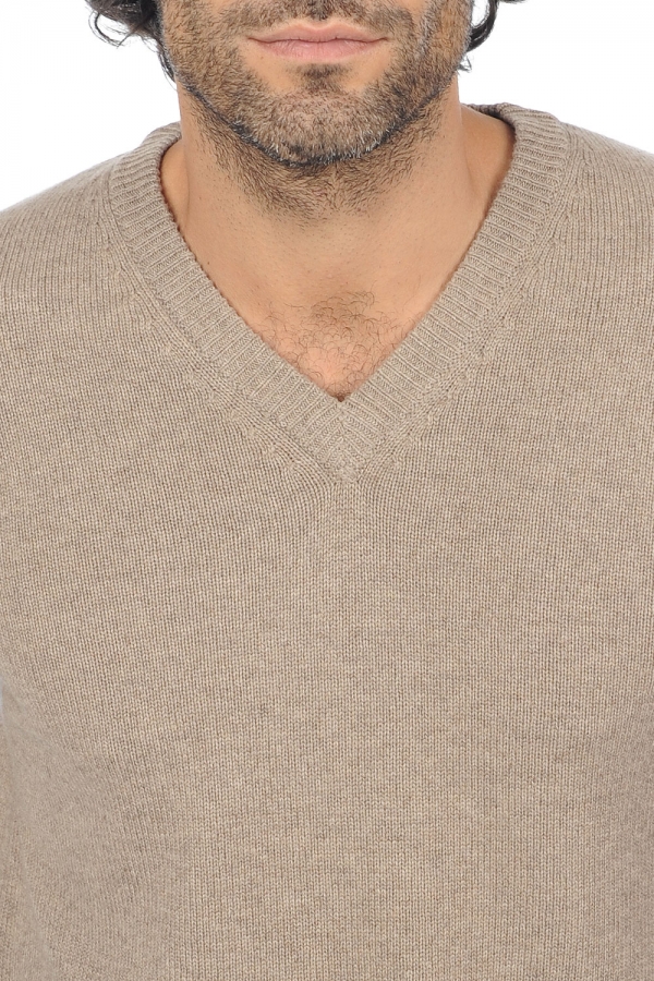 Cashmere kaschmir pullover herren v ausschnitt hippolyte 4f premium dolma natural 4xl