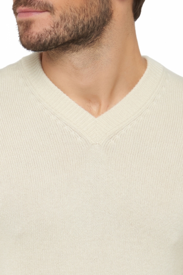 Cashmere kaschmir pullover herren v ausschnitt hippolyte 4f premium tenzin natural 2xl