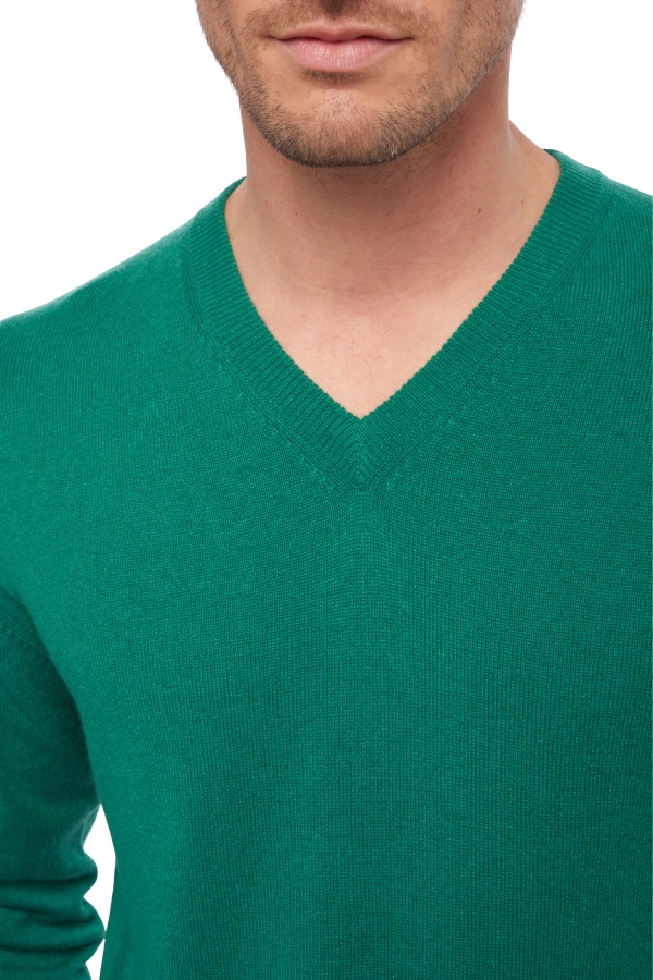 Cashmere kaschmir pullover herren v ausschnitt hippolyte englisch grun 3xl