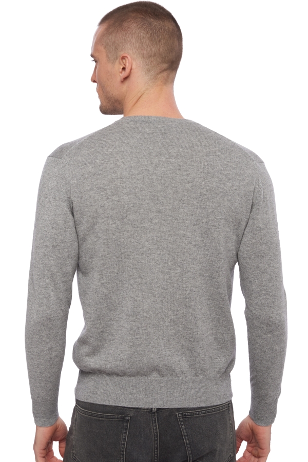 Cashmere kaschmir pullover herren v ausschnitt hippolyte grau meliert 2xl