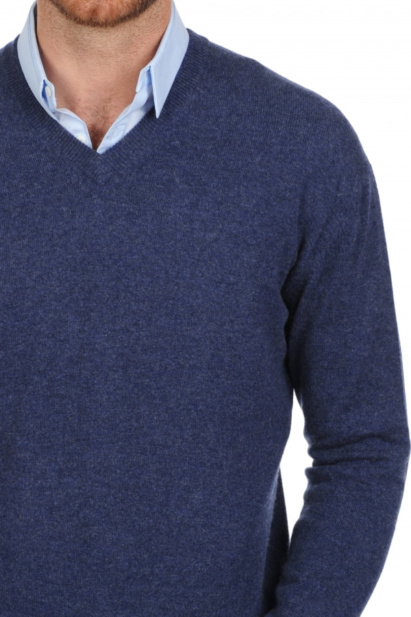 Cashmere kaschmir pullover herren v ausschnitt hippolyte indigo 3xl