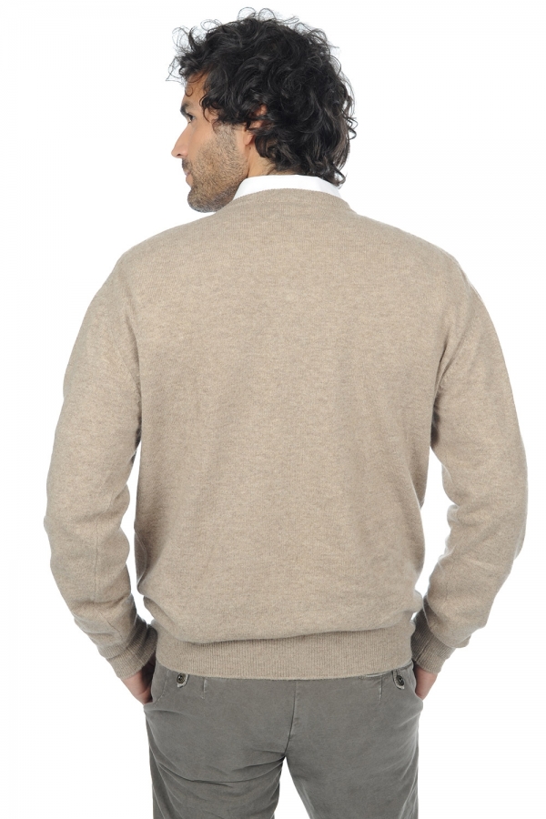 Cashmere kaschmir pullover herren v ausschnitt hippolyte natural brown s