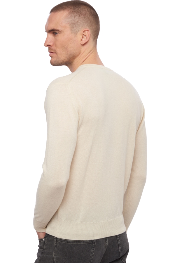 Cashmere kaschmir pullover herren v ausschnitt hippolyte natural ecru 4xl