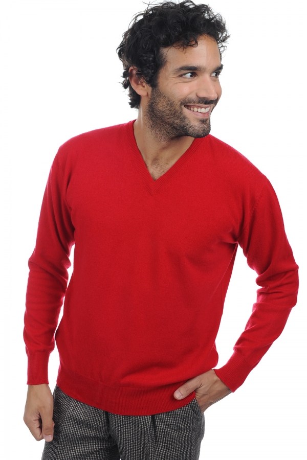 Cashmere kaschmir pullover herren v ausschnitt hippolyte rouge m