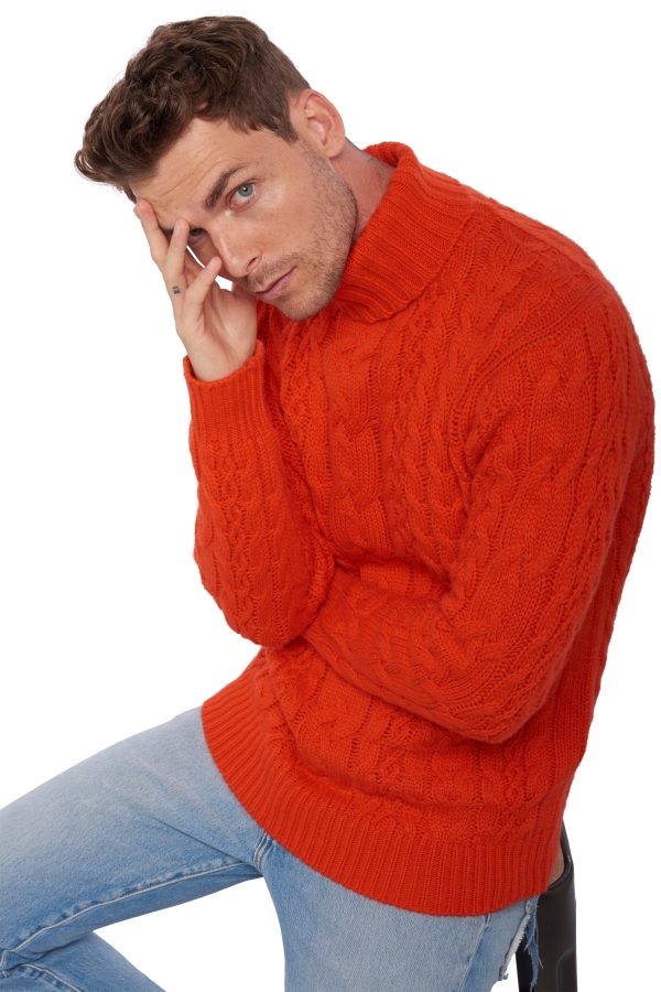 Cashmere kaschmir pullover herren villepinte bloody orange 2xl
