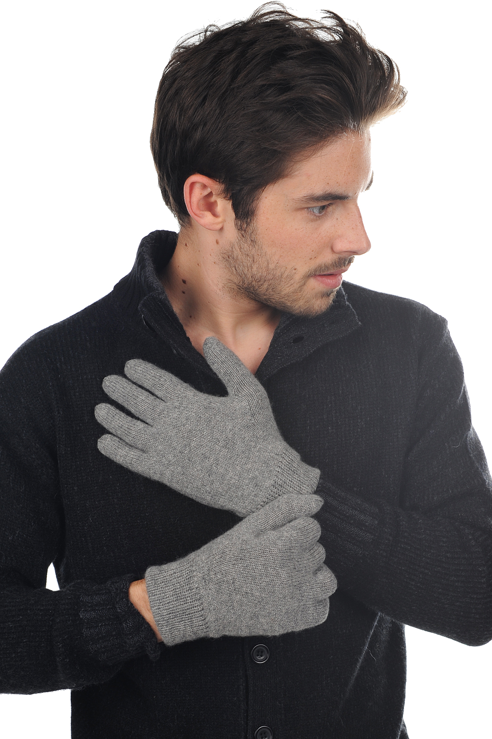 Cashmere accessoires kaschmir handschuhe manous grau meliert 27 x 14 cm