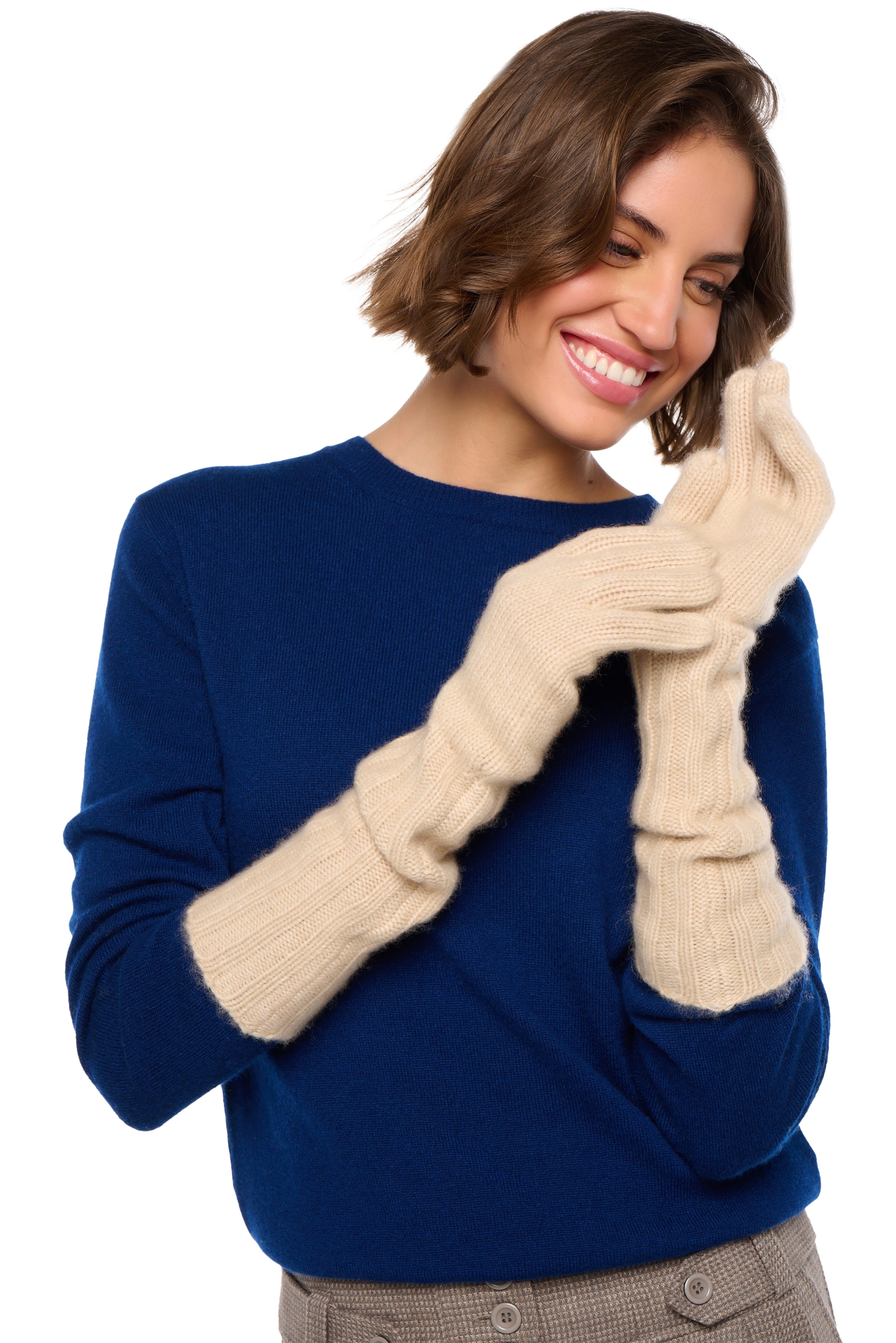 Cashmere accessoires kaschmir handschuhe tadam natural beige 41 x 13 cm