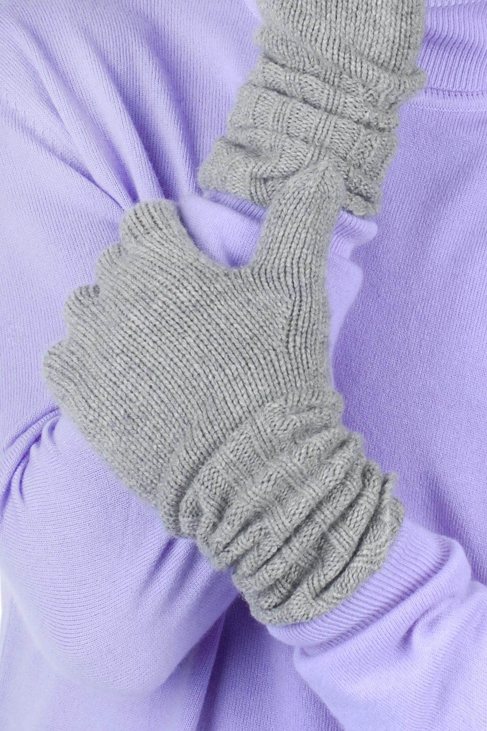 Cashmere accessoires kaschmir handschuhe tadom grau meliert 44 x 16 cm