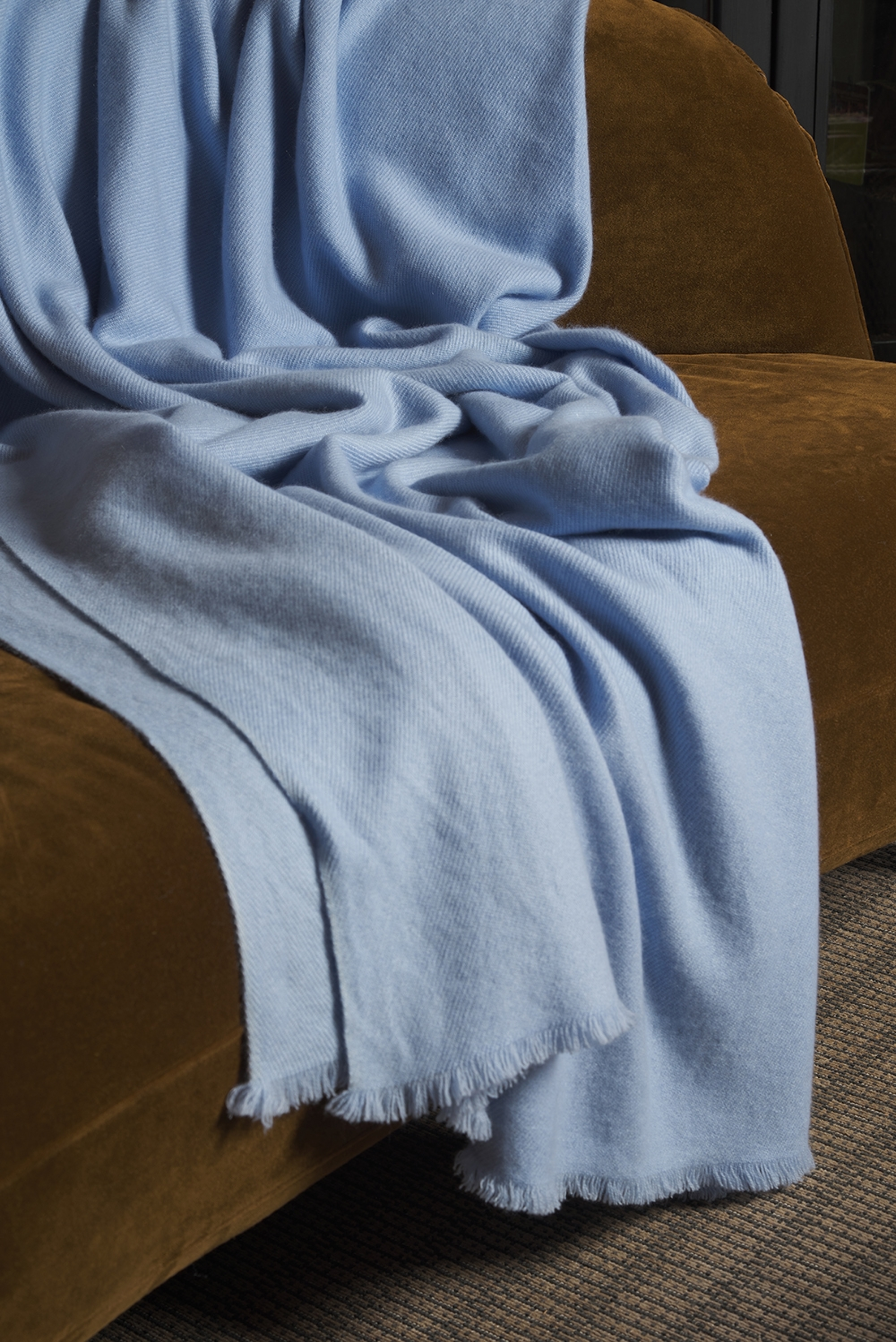 Cashmere accessoires kaschmir plaid decke toodoo plain m 180 x 220 blauer himmel 180 x 220 cm