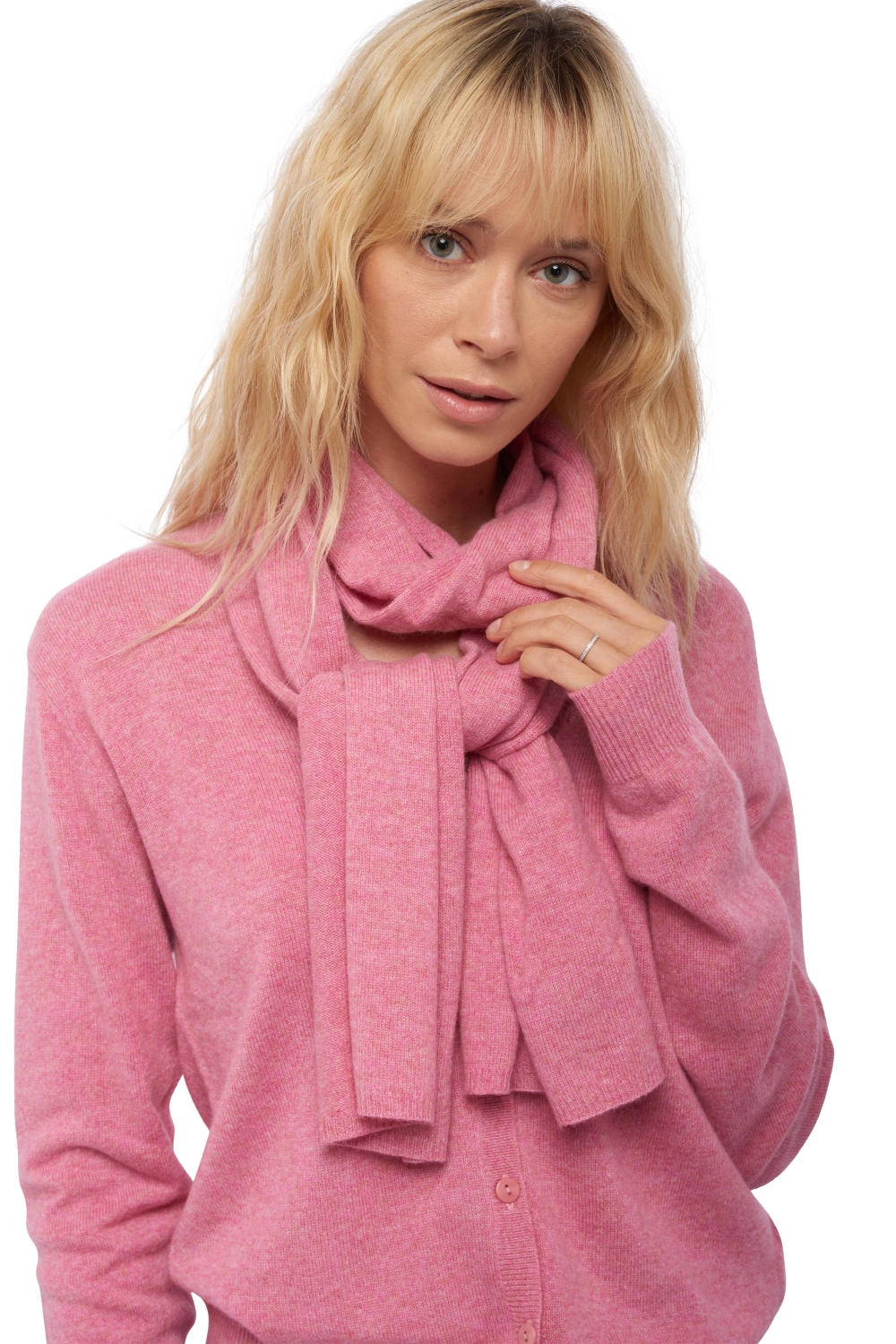 Cashmere accessoires kaschmir schals ozone carnation pink 160 x 30 cm