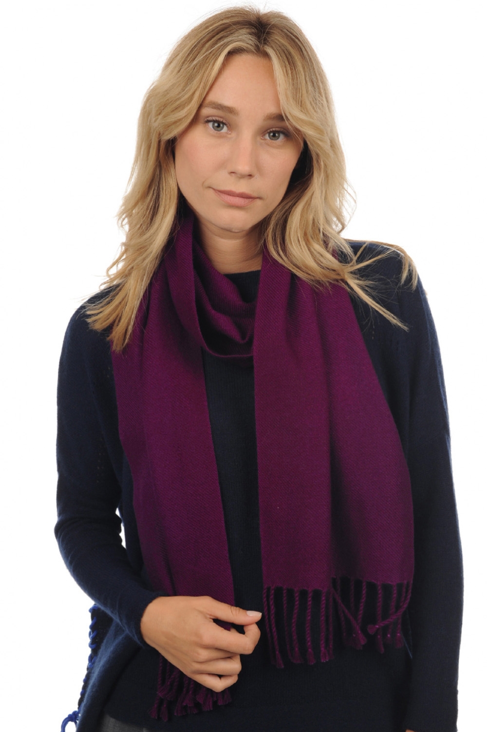 Cashmere accessoires kaschmir schals zak170 violett 170 x 25 cm