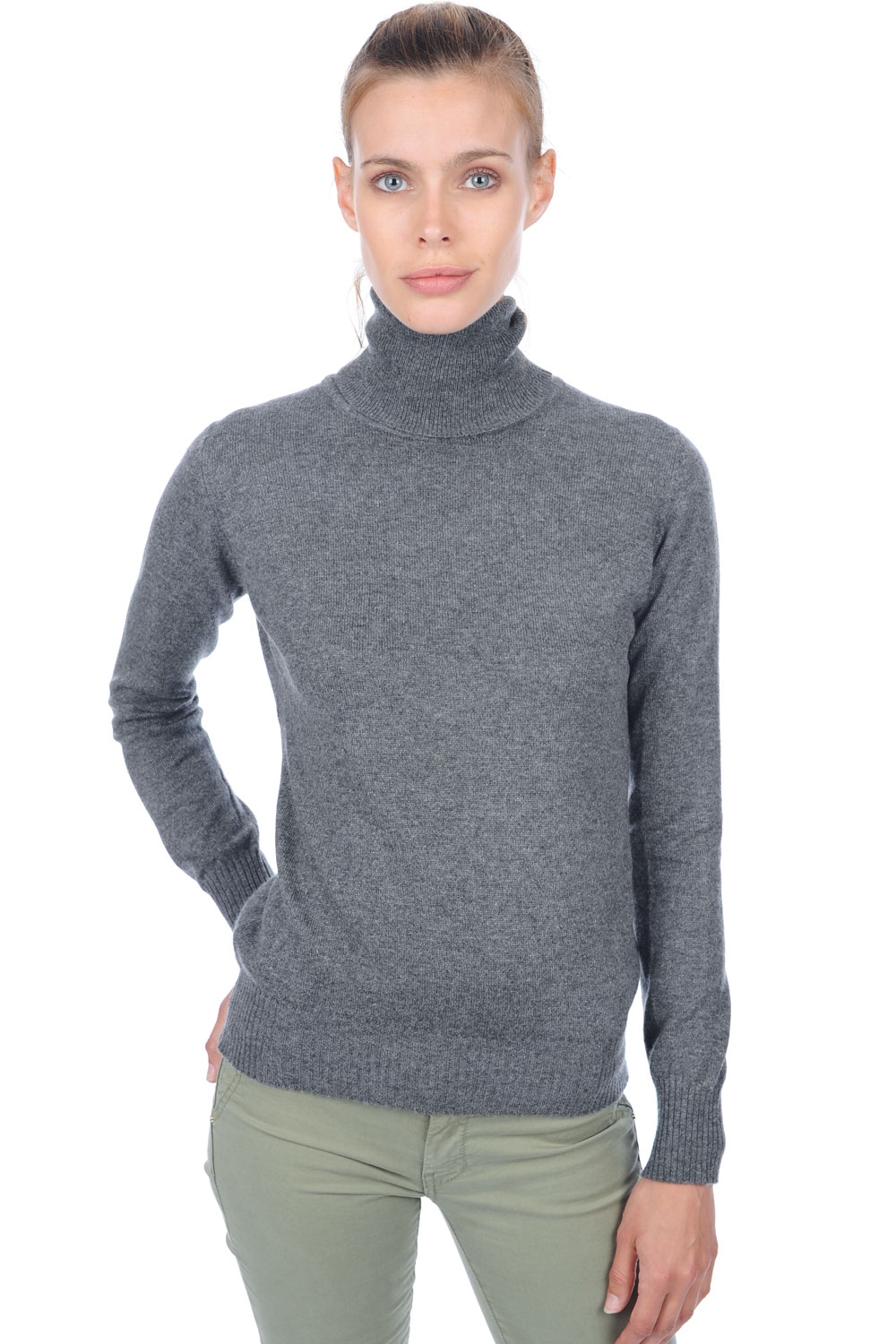 Cashmere kaschmir pullover damen rollkragen lili premium premium graphite 2xl